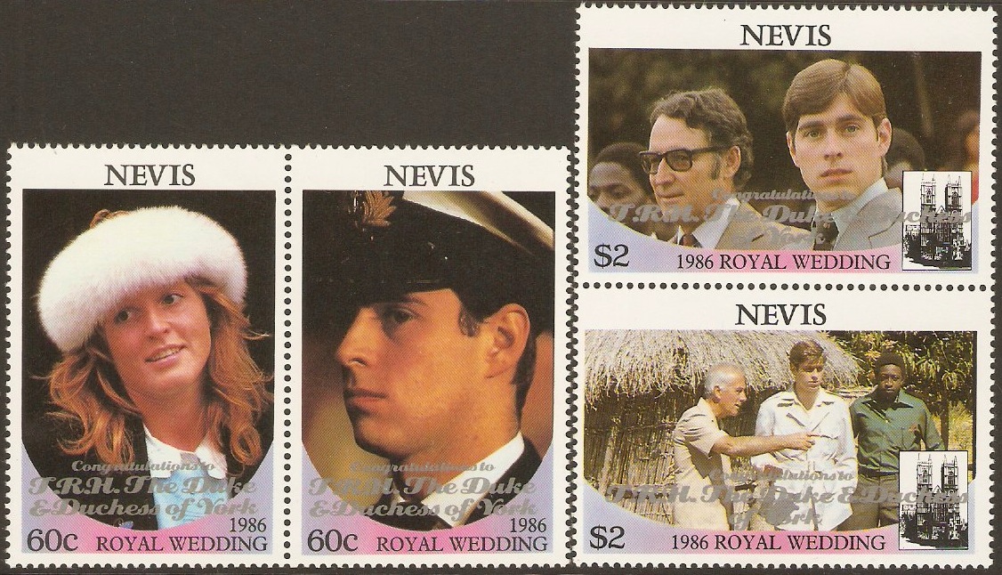 Nevis 1986 Royal Wedding Stamps Set. SG406-SG409.
